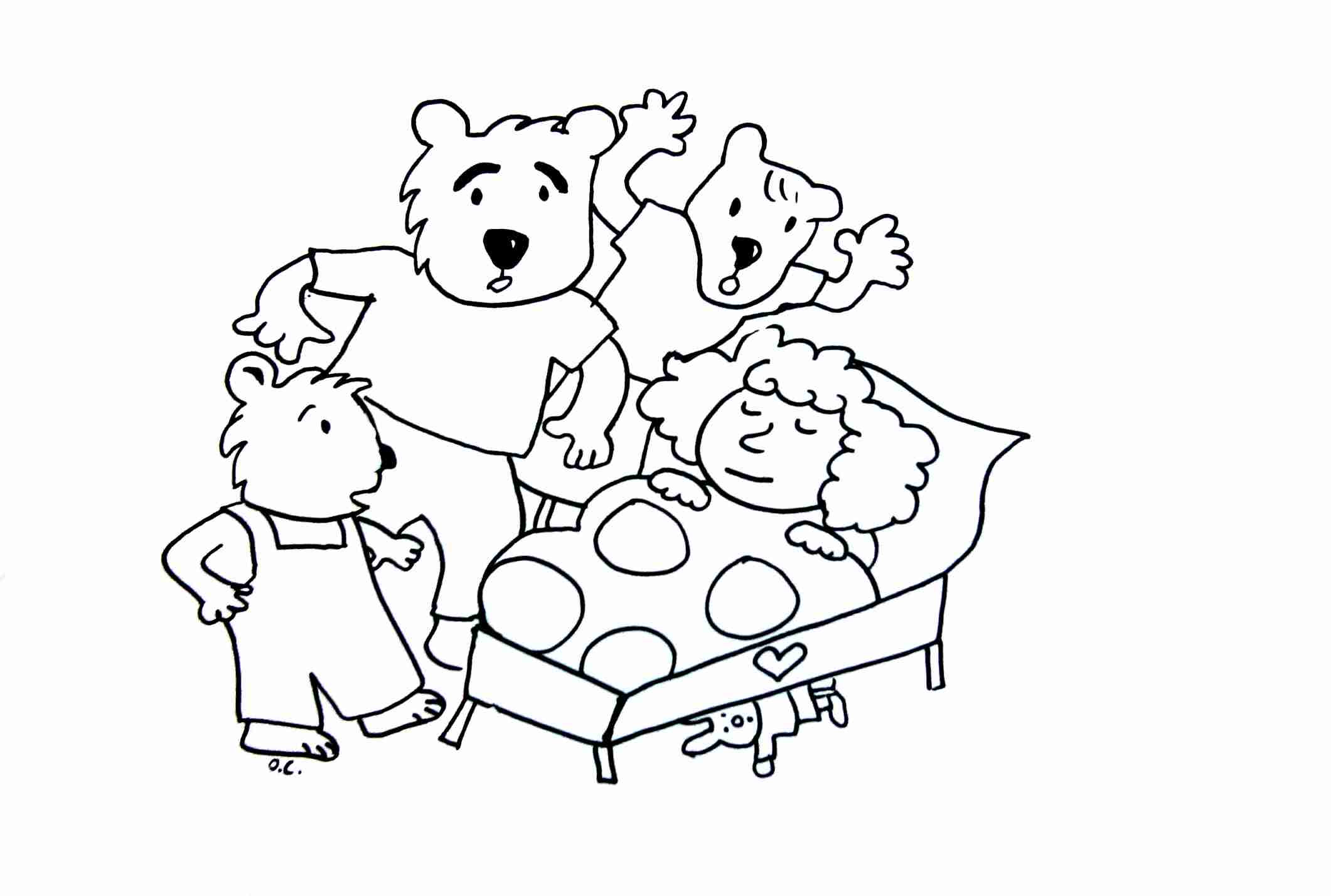 Goldilocks And The Tree Bears Fairy Tales Coloring Pages 2121x1428 Goldilocks And The Tree Bears Fairy Tales Coloring Pages