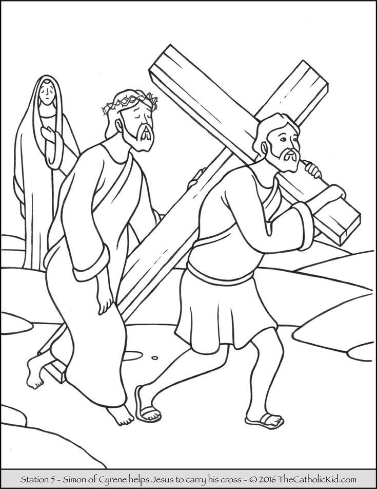 Three Crosses Coloring Pages