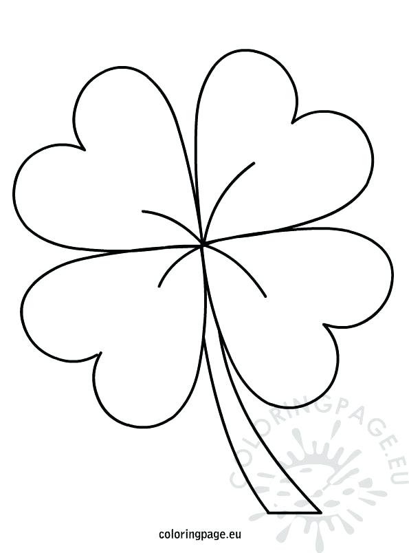 Four Leaf Clover Coloring Page Four Leaf Clover Coloring Three 595x804 Four Leaf Clover Coloring Page Four Leaf Clover Coloring Three