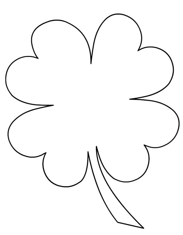Four Leaf Clover Coloring Pages 585x751 Four Leaf Clover Coloring Pages
