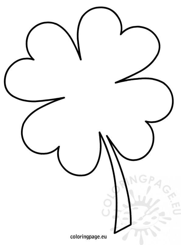 Four Leaf Clover Coloring Page Four Leaf Clover Template Coloring 595x804 Four Leaf Clover Coloring Page Four Leaf Clover Template Coloring