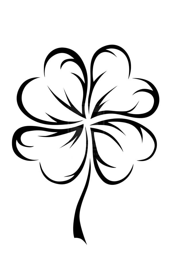 An Art Graphic Of Four Leaf Clover Coloring Page Svg Files 600x901 An Art Graphic Of Four Leaf Clover Coloring Page Svg Files