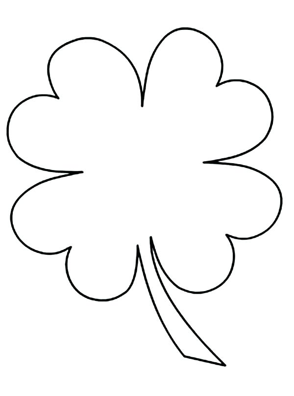 Clover Coloring Page Kids Drawing Of Four Leaf Clover Coloring 600x808 Clover Coloring Page Kids Drawing Of Four Leaf Clover Coloring