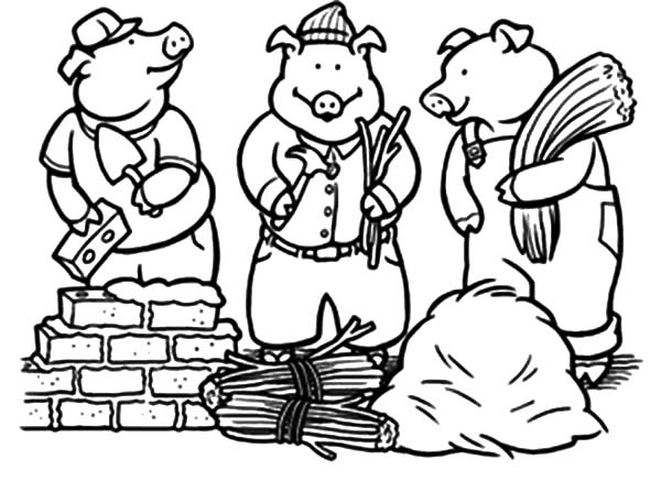 Three Little Pigs On Constructions Job Coloring Pages Batch Coloring 600x447 Three Little Pigs On Constructions Job Coloring Pages Batch Coloring