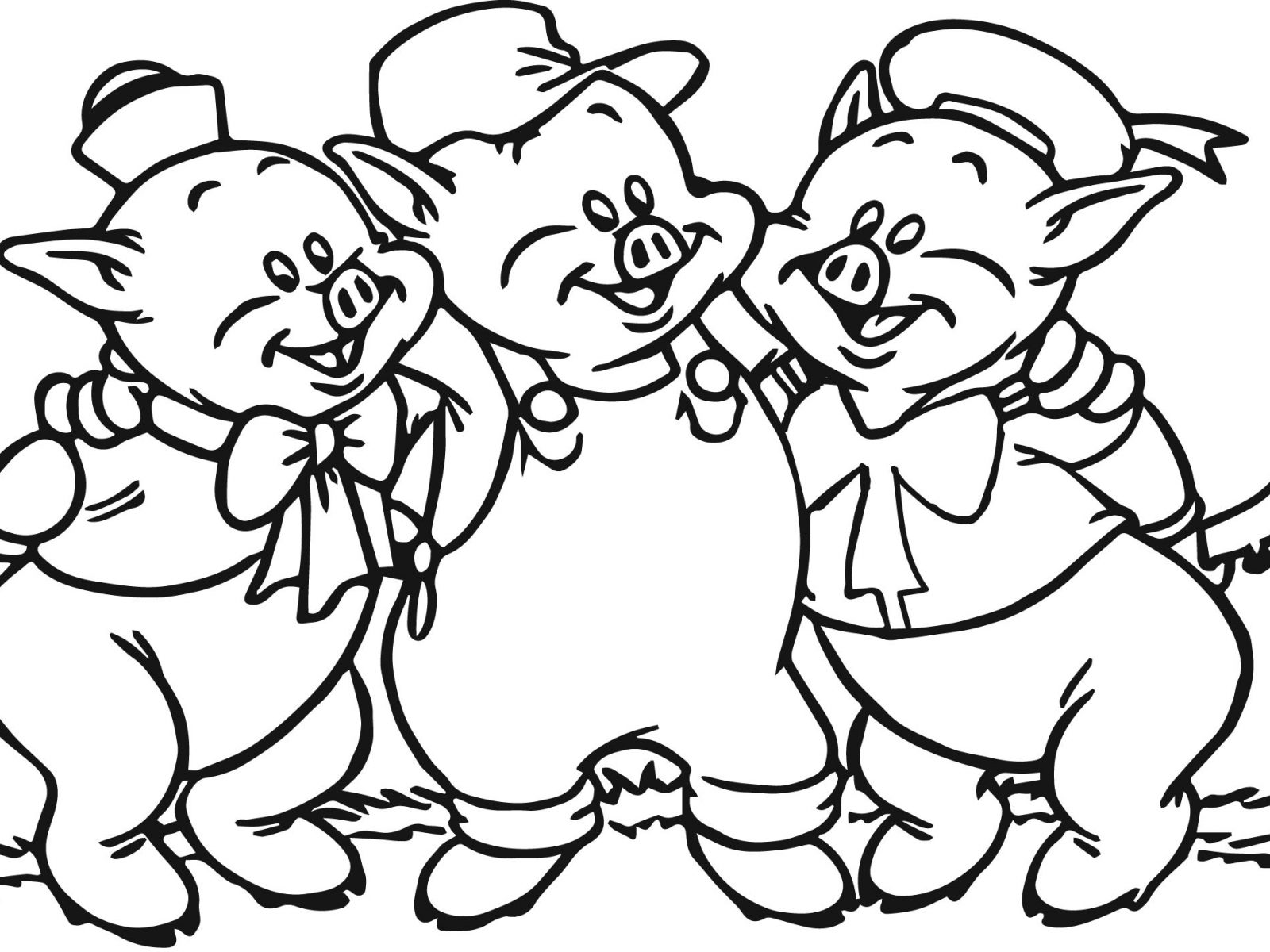 3 Little Pigs Farmers Coloring Page Printable Free Cartoons Three 1600x1200 3 Little Pigs Farmers Coloring Page Printable Free Cartoons Three