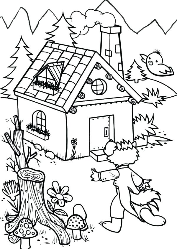 Wolf Found The House Of Three Little Pigs Coloring Pages Batch 600x845 Wolf Found The House Of Three Little Pigs Coloring Pages Batch