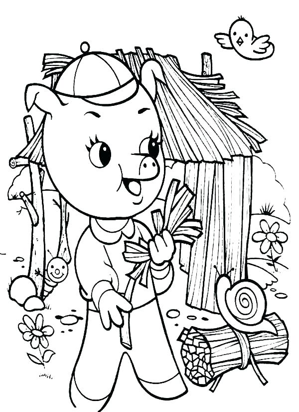 Three Little Pigs Houses Coloring Pages at GetColorings.com | Free ...