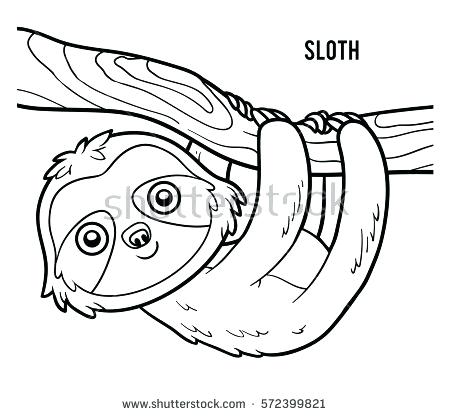Sloth Coloring Page Coloring Book For Children Sloth Two Toed 450x416 Sloth Coloring Page Coloring Book For Children Sloth Two Toed