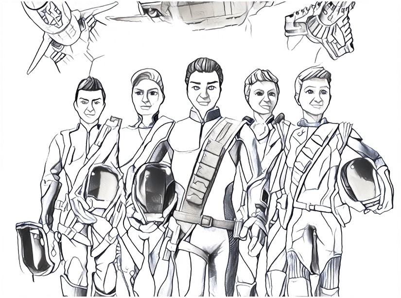 825x615 Coloring Pages Thunderbirds Drawing