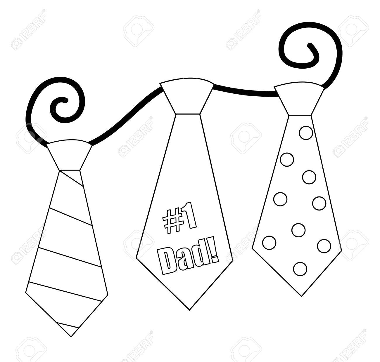 1300x1240 Fathers Day Tie Coloring Page