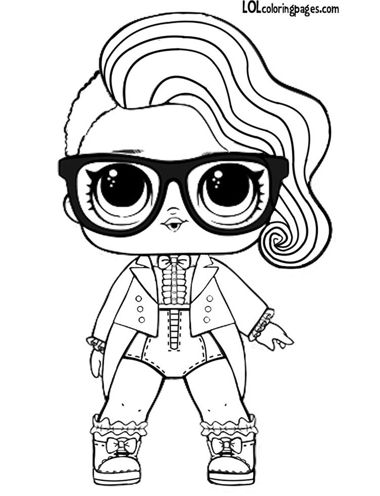 750x980 Lol Doll Black Tie Coloring Page Lol Surprise Doll Coloring Pages