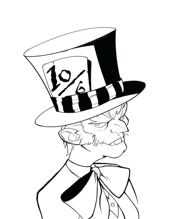 Bow Tie Colouring Page Kids Coloring Mad Hatter With Bow Tie 600x726 Bow Tie Colouring Page Kids Coloring Mad Hatter With Bow Tie