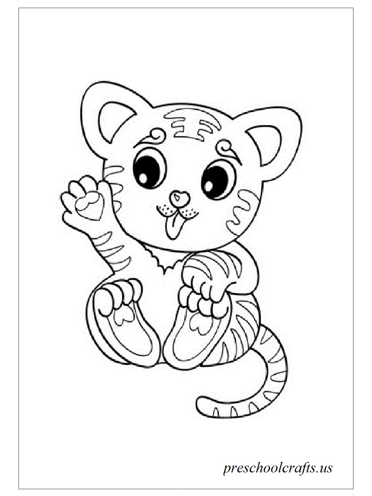 1200x1600 Baby Tiger Coloring Pages Preschool Crafts For Alluring Tigers