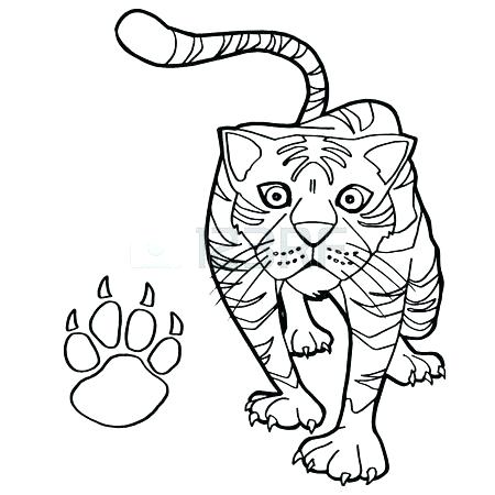 450x450 Paw Patrol Halloween Coloring Pages Paw Print Coloring Page Tiger