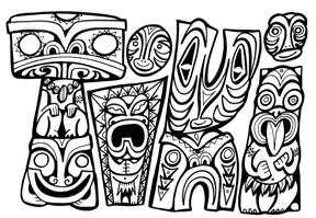 Tiki Head Coloring Pages