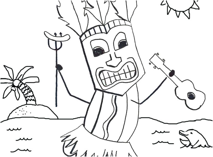 827x609 Tiki Coloring Pages Coloring Pages Endearing Mesmerizing Luau