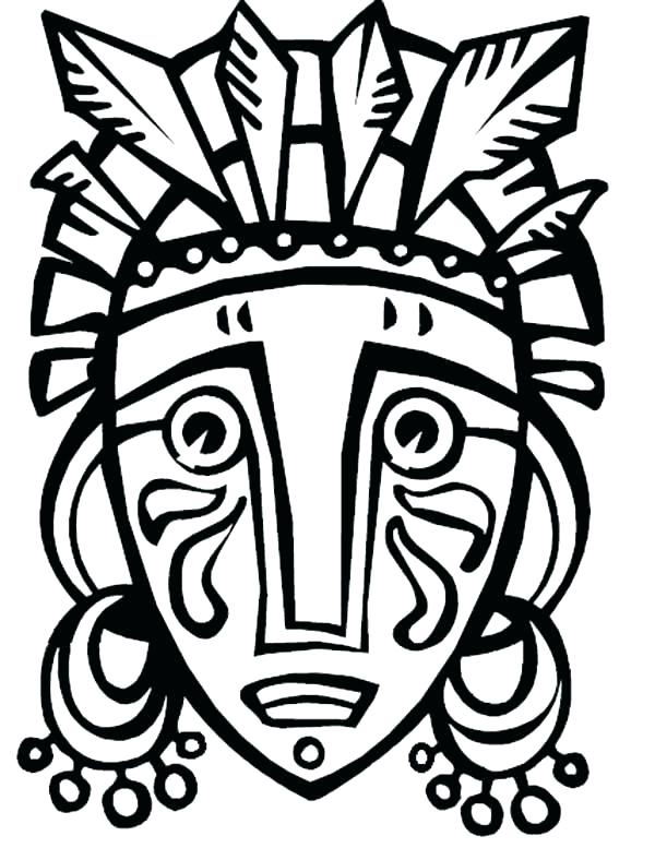 600x777 Tiki Coloring Pages Coloring Pages Faces Coloring Pages Drawn