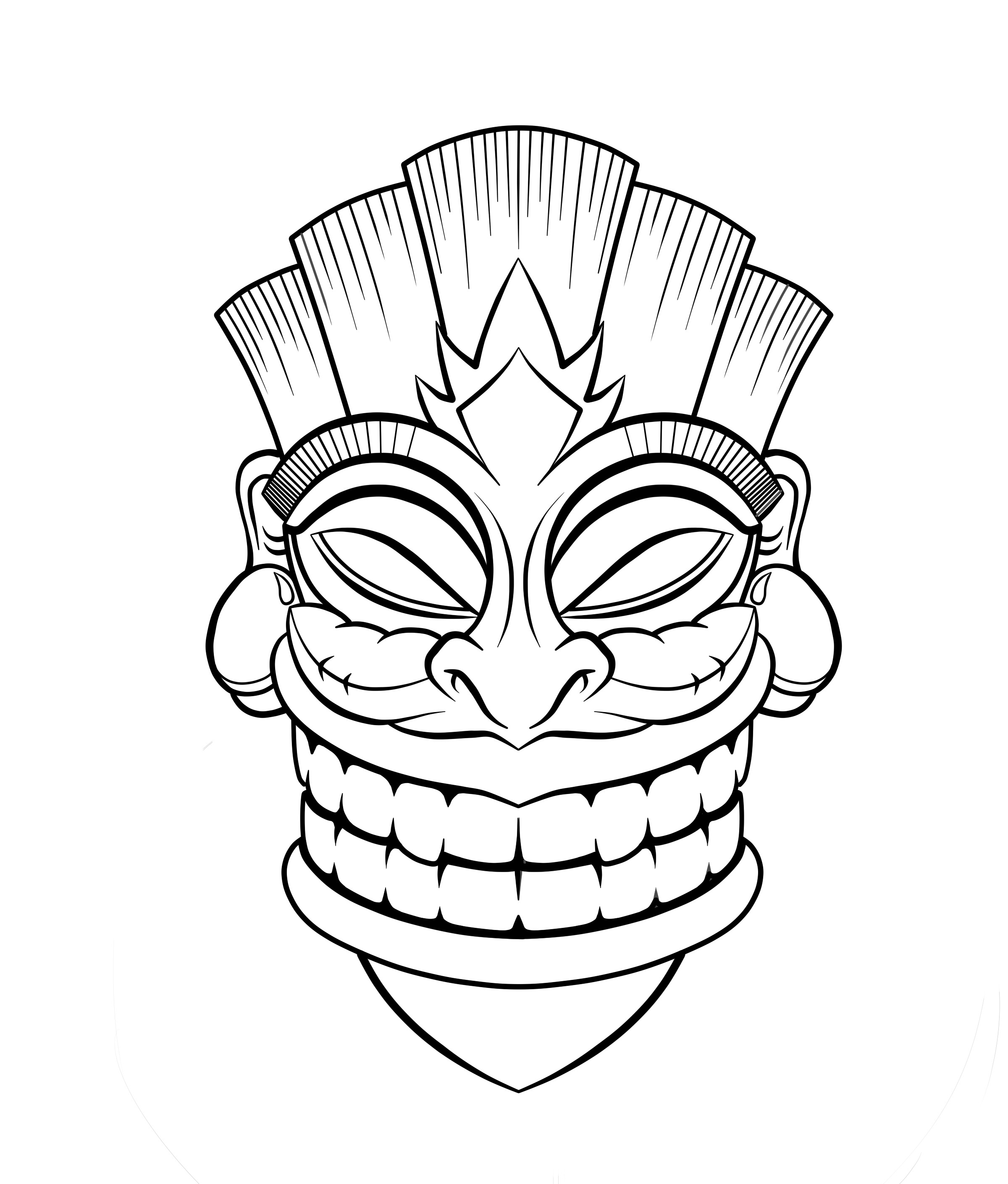 2400x2820 Tiki Mask Coloring Pages Wallpapers Lobaedesign Com Intended