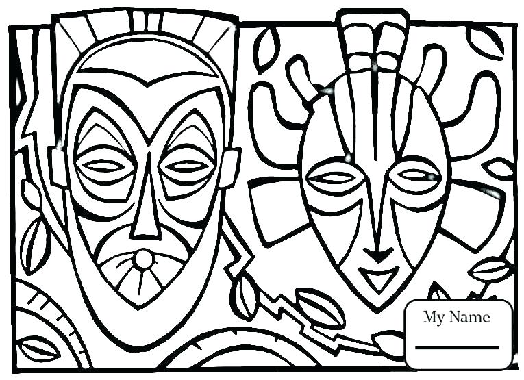 765x555 Tiki Head Coloring Pages Tiki Coloring Pages Pix For Mask Coloring