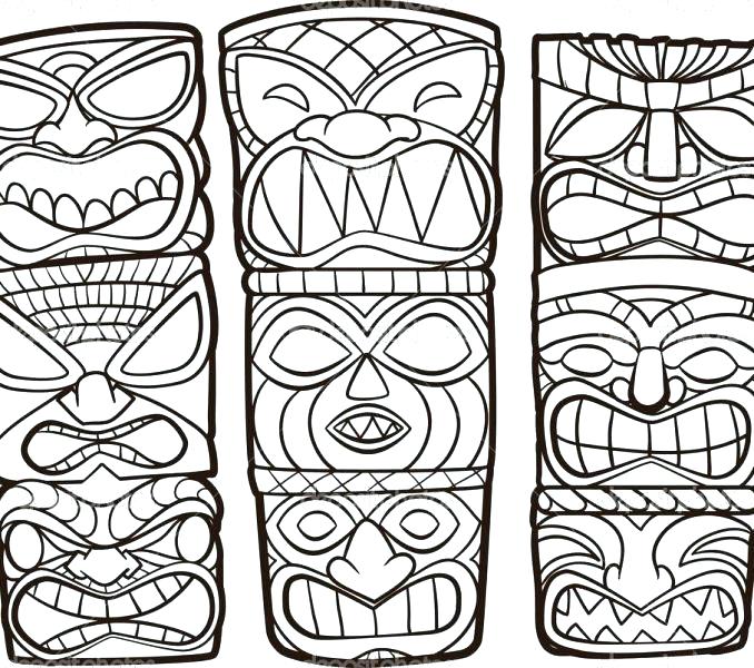 678x600 Tiki Head Coloring Pages Coloring Collection