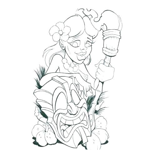500x500 Coloring Pages Printable Search Tiki Mask