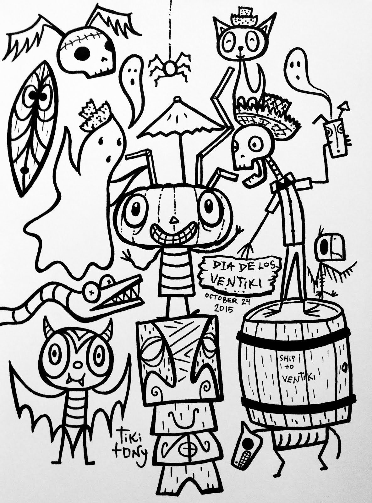 Tiki Hut Coloring Page at GetColorings.com | Free printable colorings ...