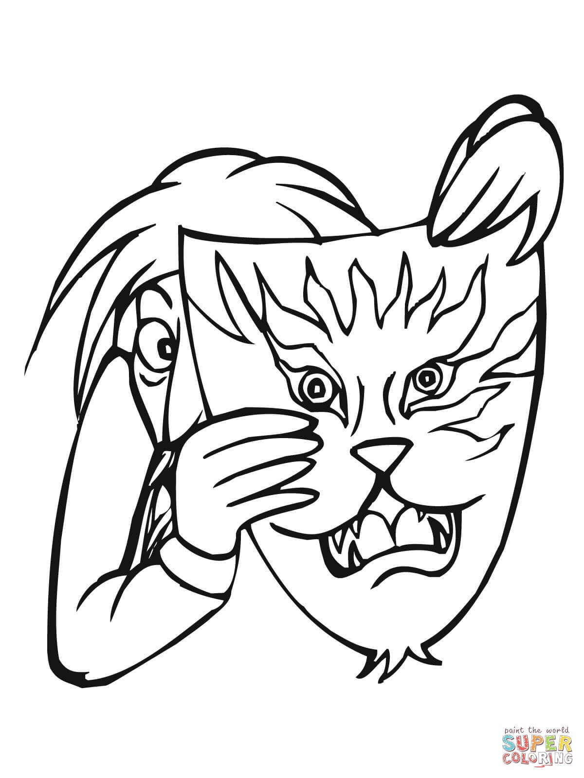 Tiki Mask Coloring Pages