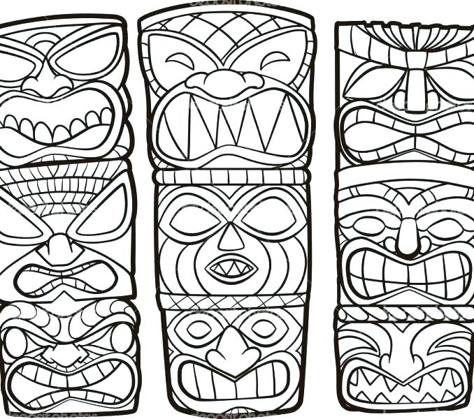 Tiki Mask Coloring Pages at GetColorings.com | Free printable colorings ...