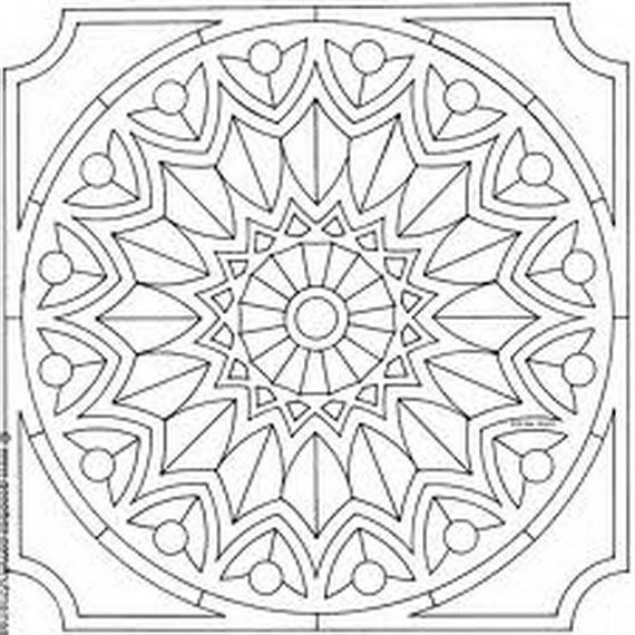 Arabic Tiles Coloring Pages 570x570 Arabic Tiles Coloring Pages