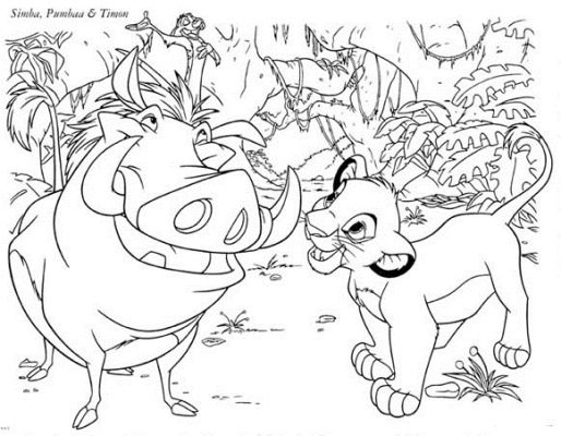 Pumbaa And Simba Coloring Page Animal Pages Of Kidscoloringpage 514x400 Pumbaa And Simba Coloring Page Animal Pages Of Kidscoloringpage