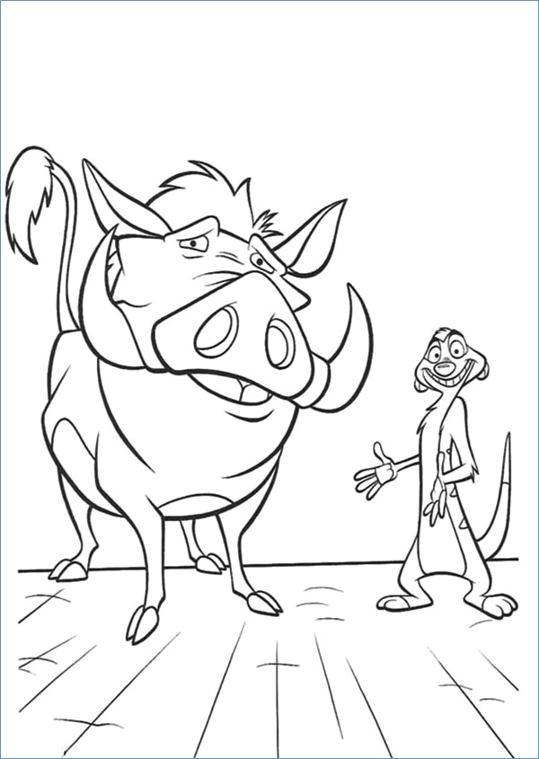 Simba Timon And Pumbaa Waterfall The Lion King Coloring Page 600x845 Simba Timon And Pumbaa Waterfall The Lion King Coloring Page