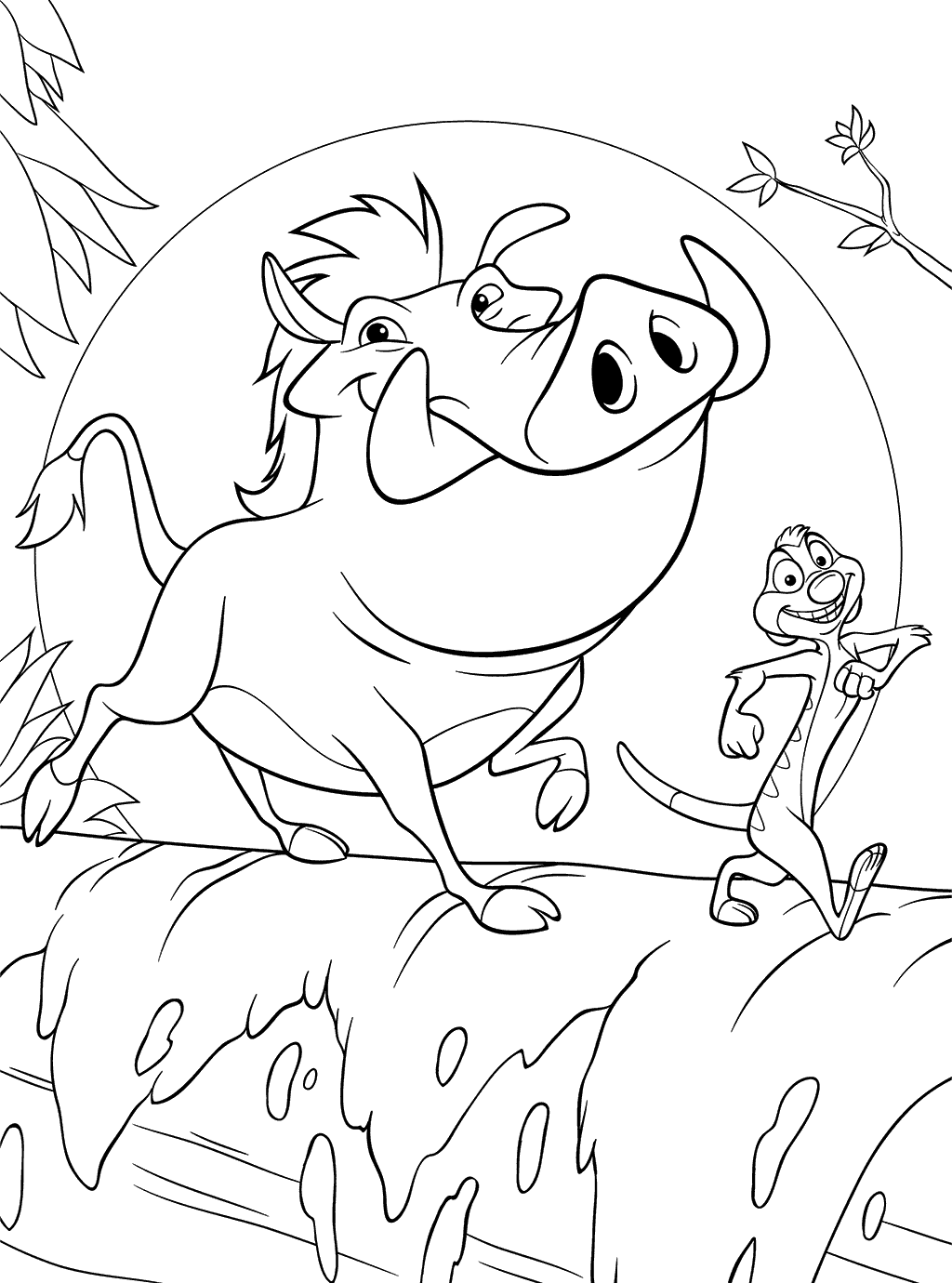 Hakuna Matata Coloring Pages Timon And Pumbaa 1024x1380 Hakuna Matata Coloring Pages Timon And Pumbaa