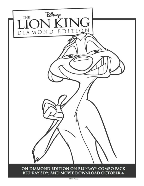 600x776 Printable Lion King Timon Coloring Sheet Printable Coloring