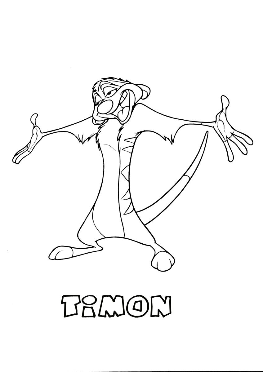 848x1200 Timon The Lion King Coloring Page