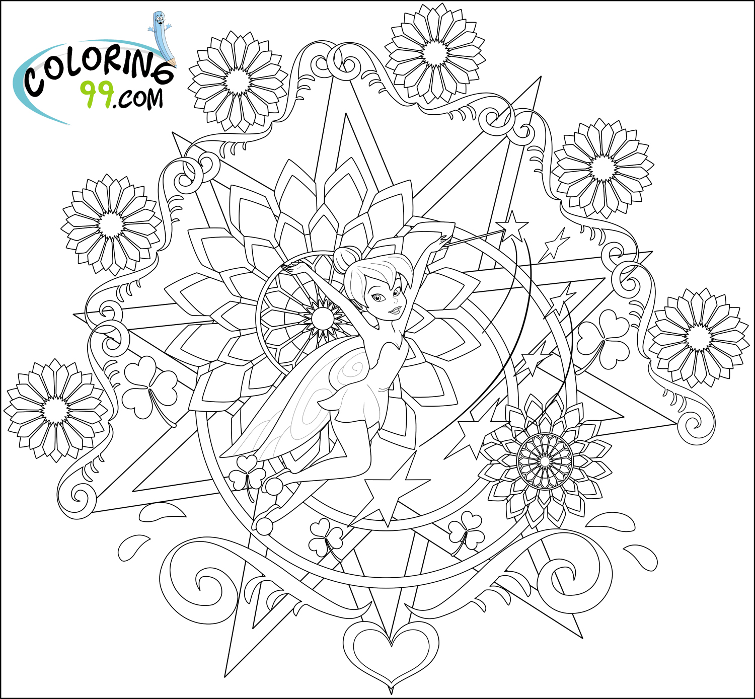 1500x1389 Tinkerbell Coloring Picture Coloring Page