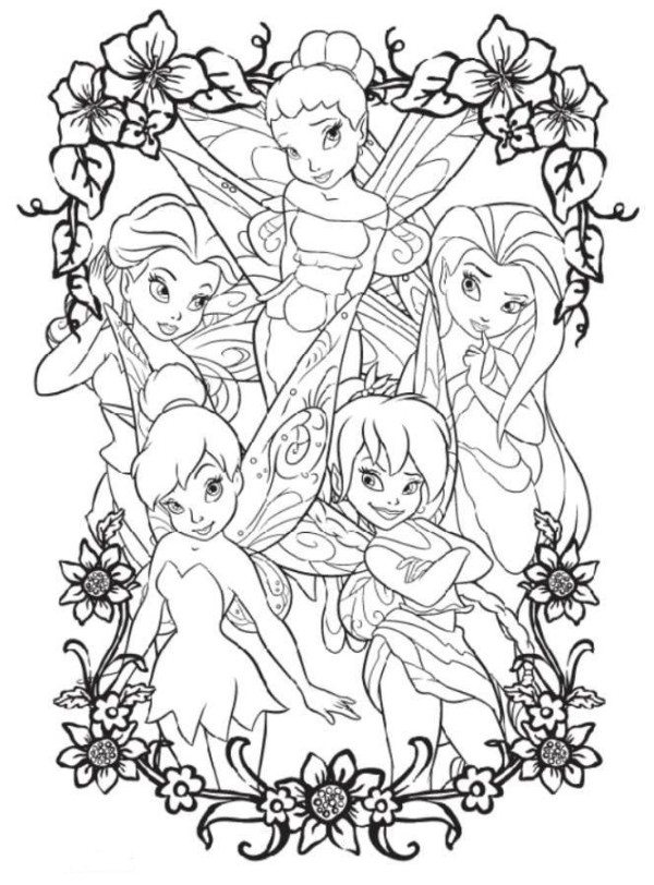 Coloring Pages Of Tinkerbell And Friends 600x812 Coloring Pages Of Tinkerbell And Friends
