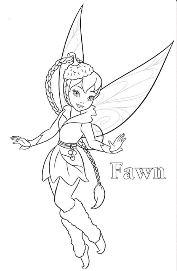 Fawn Tinkerbell Coloring Page 588x900 Fawn Tinkerbell Coloring Page