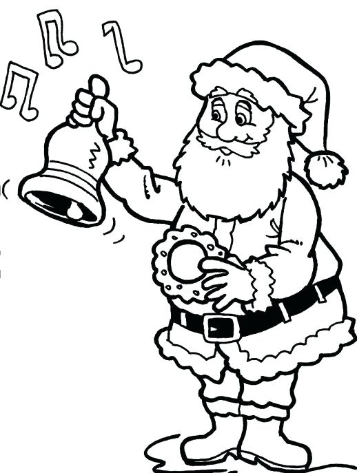 518x687 Christmas Bell Coloring Pages A Ringing The Bell As The Sign