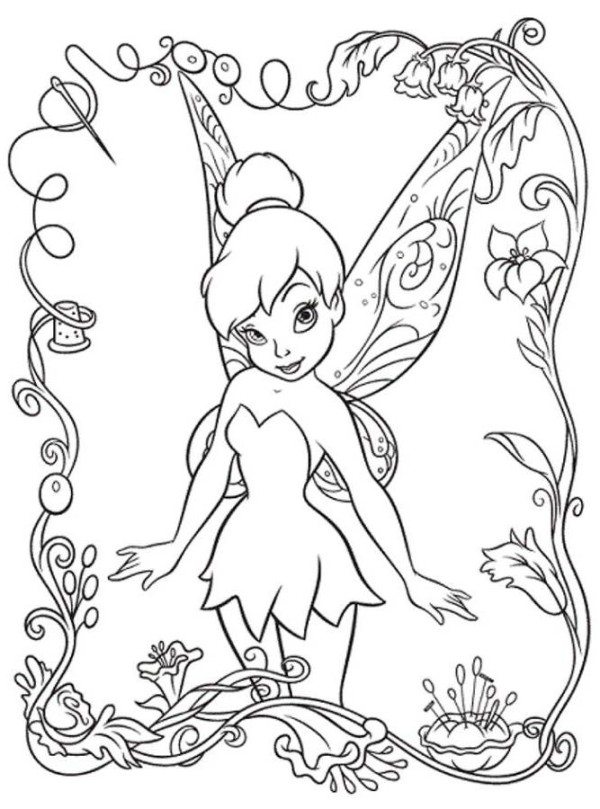 Beautifull Tinkerbell Coloring Pages 600x809 Beautifull Tinkerbell Coloring Pages
