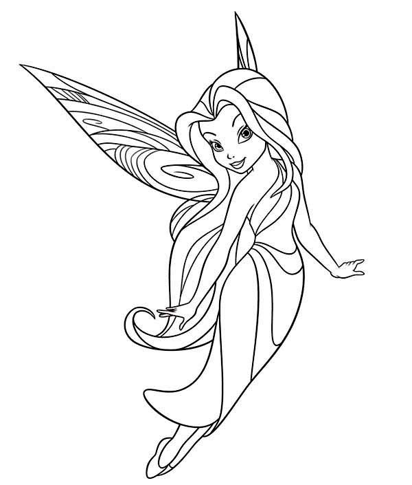 Silvermist Flying In Disney Fairies Coloring Page 600x705 Silvermist Flying In Disney Fairies Coloring Page