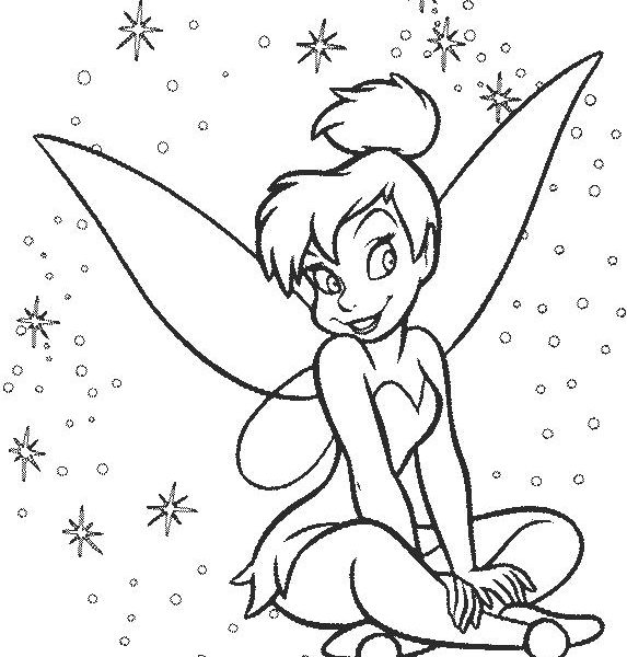 573x600 Coloring Page Com Terrific Tinkerbell Printable Pages On Download