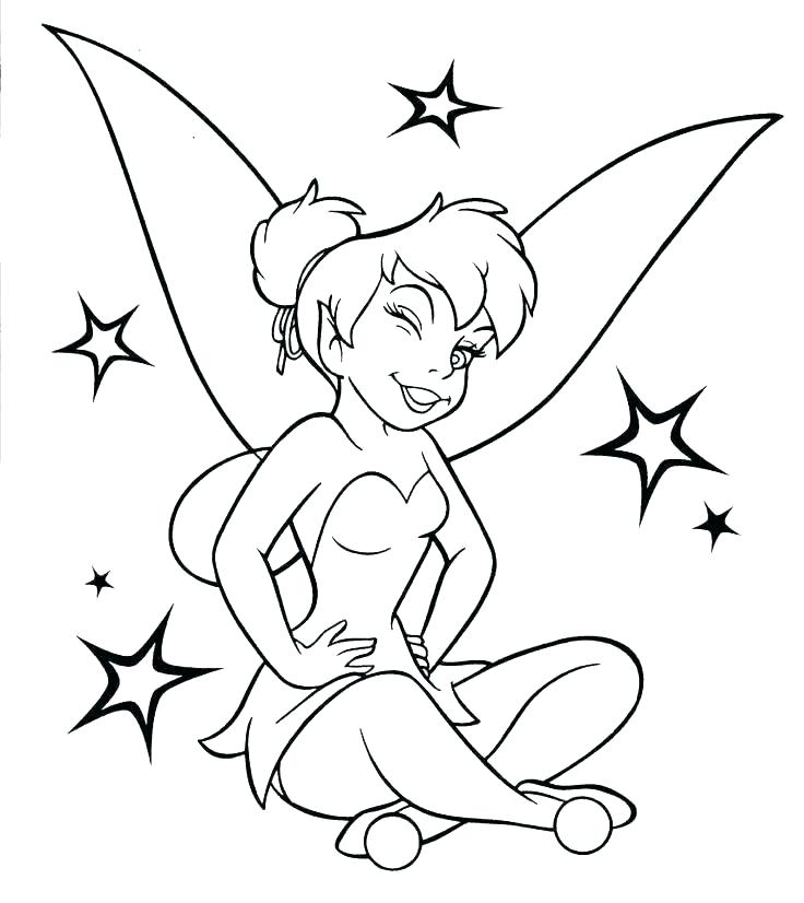 736x826 Tinkerbell Coloring Pic