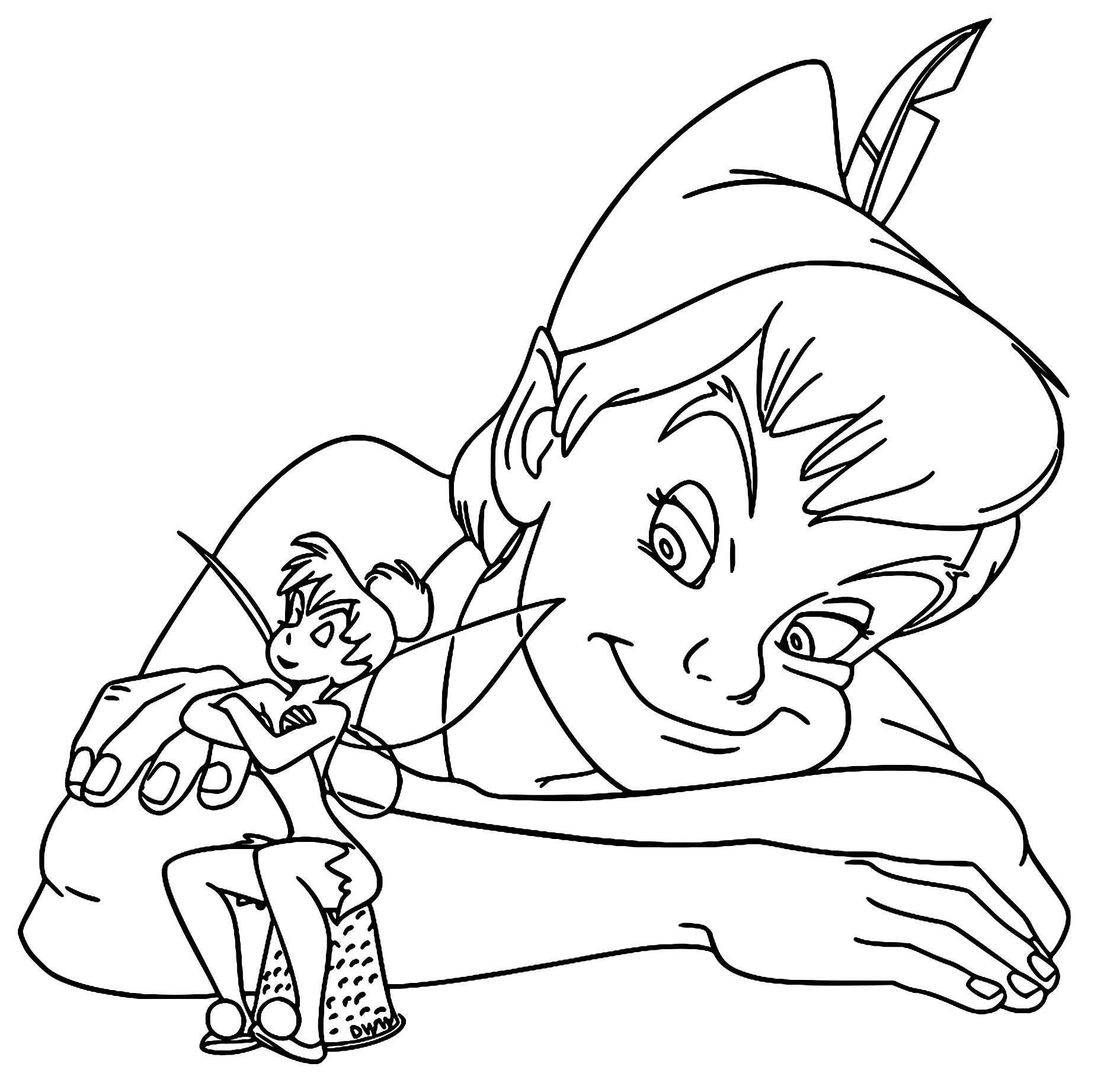 1890x1811 Peter Pan And Tinkerbell Coloring Page Colouring In Good Print