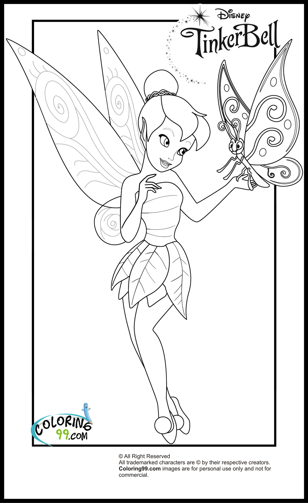 980x1600 Tinkerbell Coloring Pages Team Colors