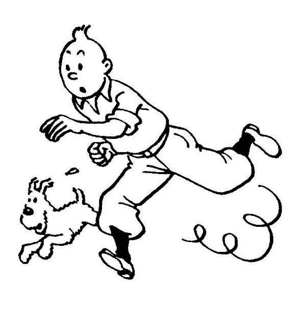 Tintin And Snowy Pursuit Criminal In The Adventures Of Tintin 600x607 Tintin And Snowy Pursuit Criminal In The Adventures Of Tintin