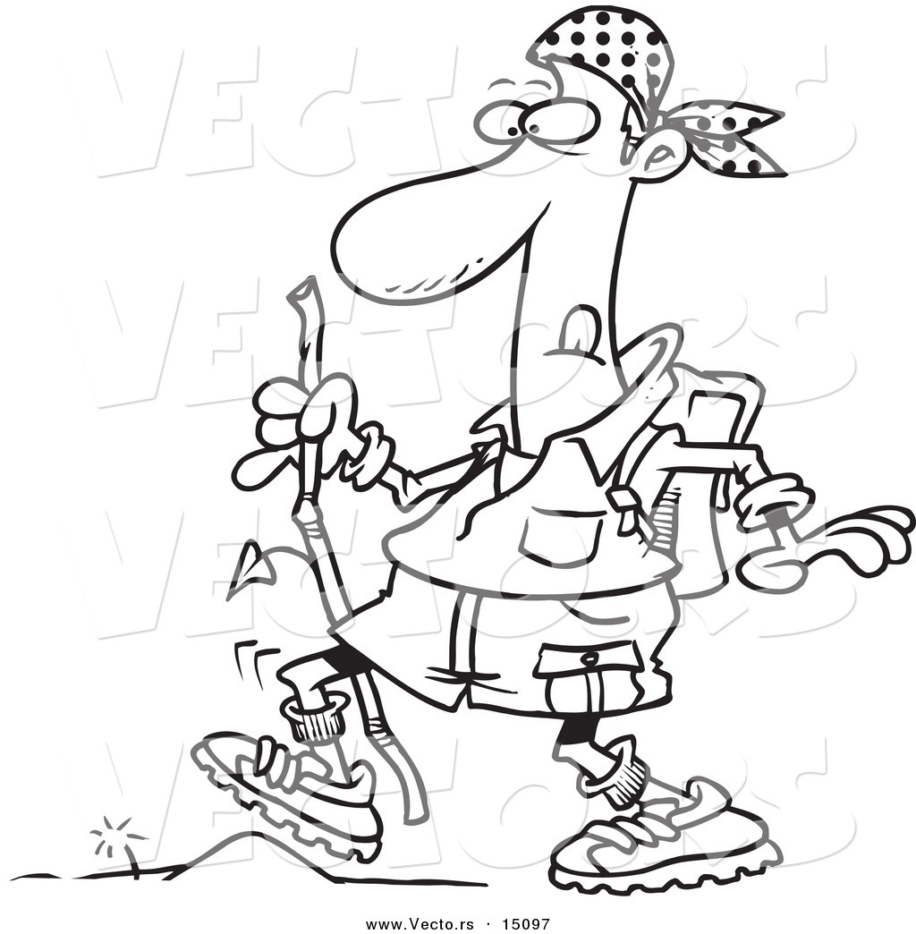 Vector Of A Cartoon Hiker Walking Over A Tiny Obstacle 1024x1044 Vector Of A Cartoon Hiker Walking Over A Tiny Obstacle