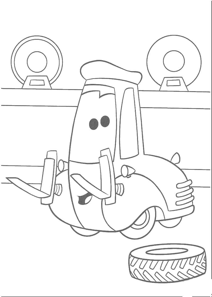 857x1200 Cars Car And Tire Free Coloring Page Cars, Movies Coloring Pages