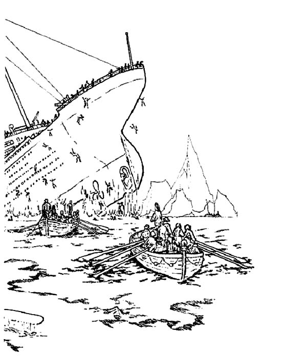600x699 Titanic Survivor On Lifeboat Coloring Pages Batch Coloring