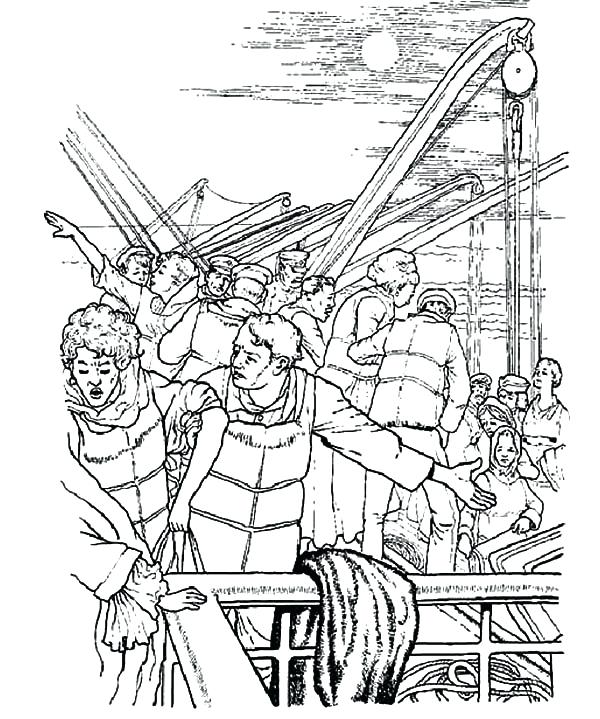 600x719 Titanic Coloring Page Panic Attack On Titanic Coloring Pages
