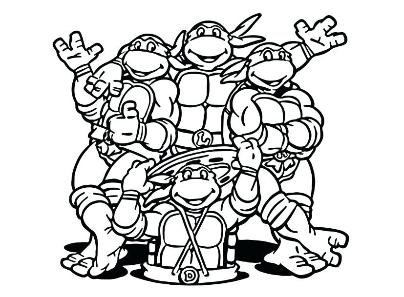 827x609 Tmnt Coloring Pages Printable From Coloring Sheet Online Tmnt